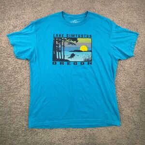 The‎ Duck Company Lake Simtustus Oregon Graphic T Shirt Mens XL Blue Adventure